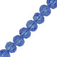 Faceted glass rondelle beads 6x4mm Light blue pearl shine coating